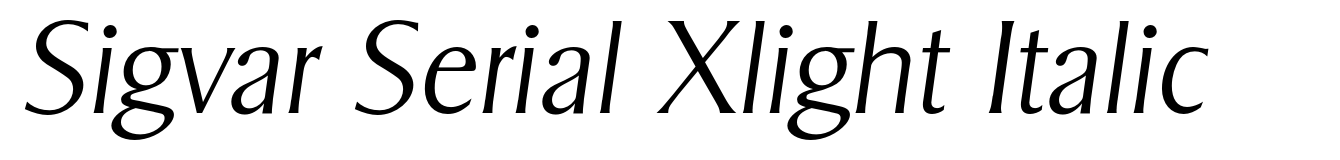 Sigvar Serial Xlight Italic
